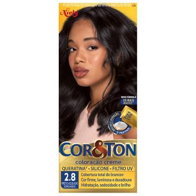 Tintura Niely Gold Cor E Ton Preto Azulado Espelhado 2.8 180g