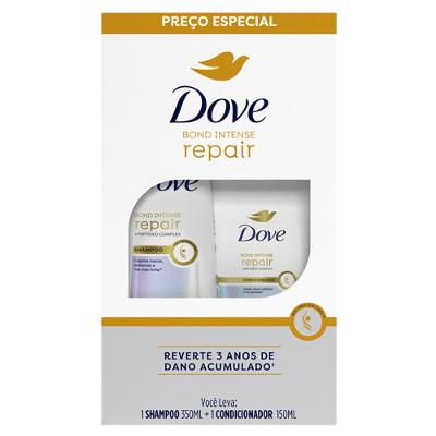 Kit Dove Bond Intense Repair Shampoo 350ml + Condicionador 150ml