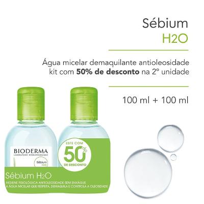 Kit Água Micelar Bioderma Sebium H20 100ml + 100ml Com 50% De Desconto