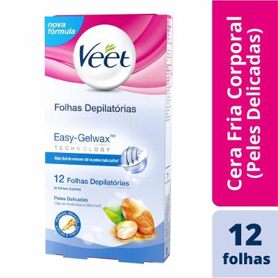 Cera Fria Corporal Veet Peles Delicadas Com 12 Unidades