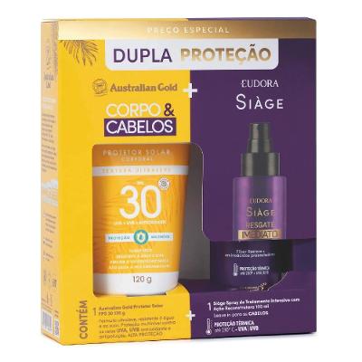 Kit Protetor Solar Corporal Australian Gold Fps30 120g + Leave In Eudora Siàge 100ml