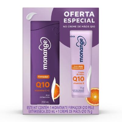 Kit Monange Q10 Hidratante Corporal Firmador 200ml + Creme De Mãos Anti-idade 75g