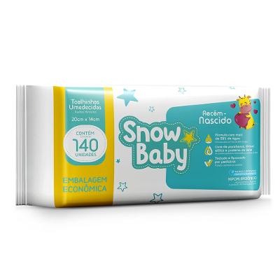 Toalhas Umedecidas Snow Baby Recém Nascido 140 Unidades