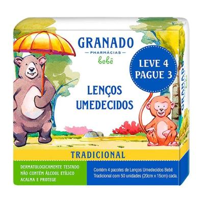 Lenços Umedecidos Granado Bebê Tradicional Leve 4 Pague 3 Com 50 Unidades Cada
