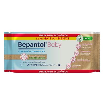 Lenços Umedecidos Bepantol Baby Biodegradável Com Pró-vitamina B5 Hipoalergênico 96 Unidades