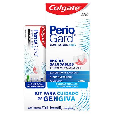 Kit Enxaguatório Bucal Colgate Periogard 250ml + Creme Dental 60g