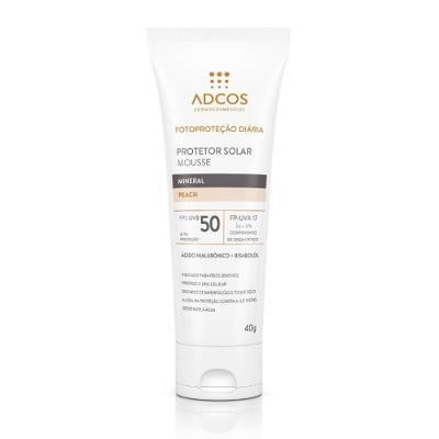 Protetor Solar Facial Adcos Mousse Peach Fps50 40g
