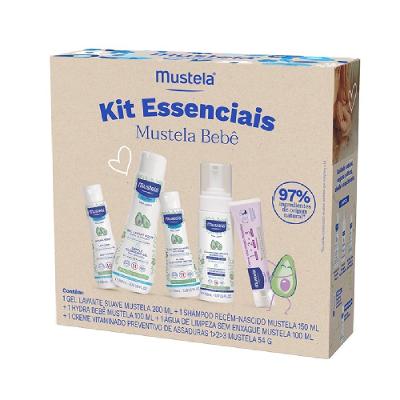 Kit Mustela Essenciais Bebê Gel 200ml+ Shampoo 150ml+ Hydra 100ml+ Água De Limpeza 100ml+ Creme 54g