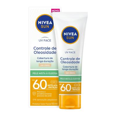 Protetor Solar Facial Nivea Sun Uv Face Controle De Oleosidade Cor Clara Fps 60 50ml