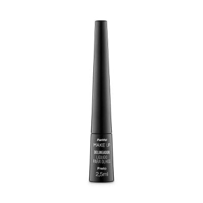 Delineador Líquido Para Olhos Panvel Make Up Preto 2,5ml