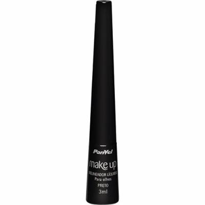Delineador Líquido Para Olhos Panvel Make Up Preto 3ml
