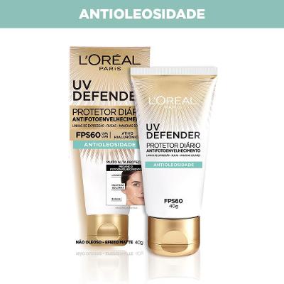 Protetor Solar Facial L’oréal Uv Defender Antioleosidade Fps 60 40g