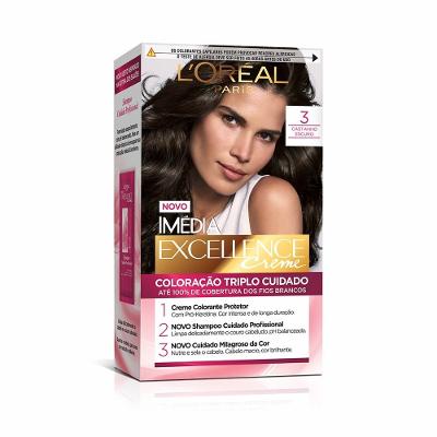 Tintura Permanente Imédia Excellence De L’oréal Paris 3 Castanho Escuro