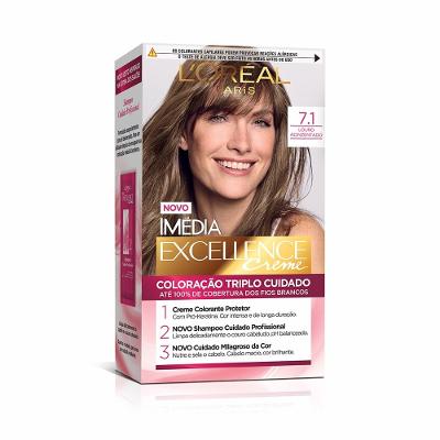 Tintura Permanente Imédia Excellence De L’oréal Paris 7.1 Louro Acinzentado