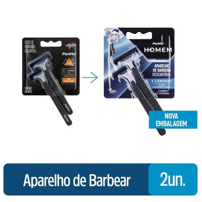 Aparelho De Barbear Descartável 2 Lâminas Panvel Com 2 Unidades