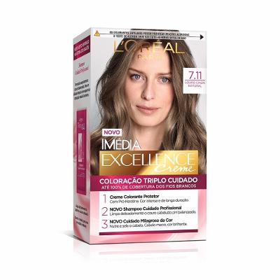Tintura Permanente Imédia Excellence De L’oréal Paris 7.11 Louro Cendre Natural
