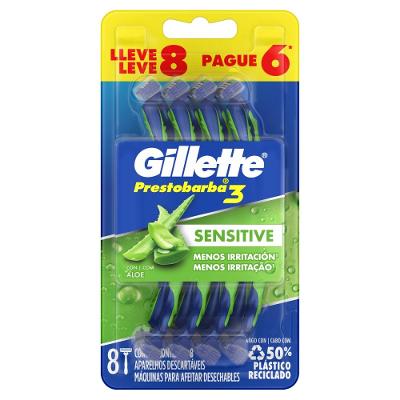 Aparelho Barbear Gillette Prestobarba 3 Sensitive Leve 8 Pague 6