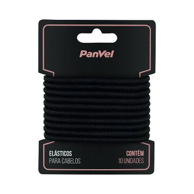 Elástico Para Cabelos Preto 4mm 10 Unidades Panvel Acessórios
