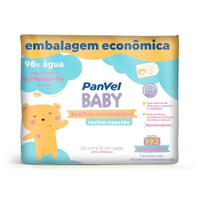 Lenços Umedecidos Para Recém Nascido Panvel Baby 192 Unidades