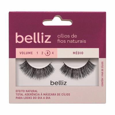 Cílios Postiços Belliz Fios Naturais Médio Volume 3