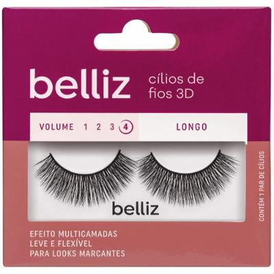 Cílios Postiços Belliz Fios 3d Longo Volume 4