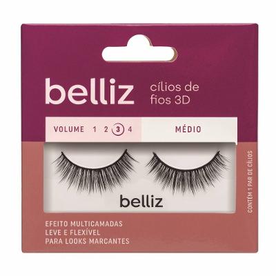 Cílios Postiços Belliz Fios 3d Médio Volume 3