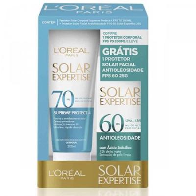 Kit Protetor Solar Loreal Expertise Corporal Fps70 200ml + Facial Fps60 25g