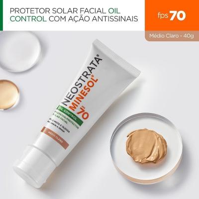 Protetor Solar Facial Neostrata Minesol Oil Control Pele Médio Claro Fps 70 40g