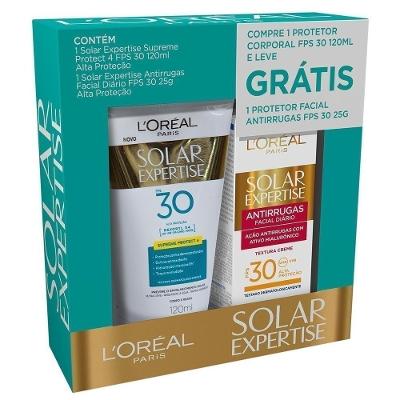 Kit Protetor Solar Corporal Solar Expertise Fps30 120ml + Protetor Solar Facial Antirrugas Fps30 25g