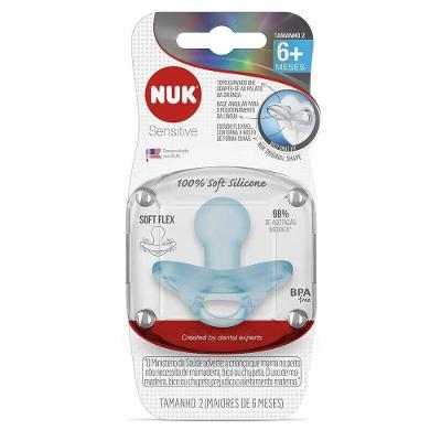 Chupeta Nuk Sensitive Azul 6 Meses + Com 1 Unidade