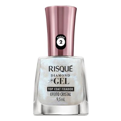 Top Coat Fixador Risqué Diamond Gel Efeito Cristal 9,5ml