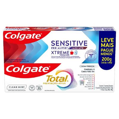 Kit Creme Dental Colgate Sensitive Xtreme 110g + Total Clean Mint 90g