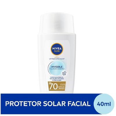 Protetor Solar Facial Nivea Sun Invisible Fluido Diário Fps70 40ml