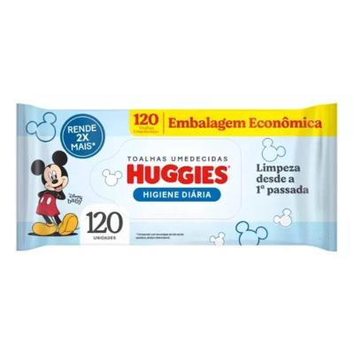 Lenços Umedecidos Huggies Higiene Diária 120 Unidades