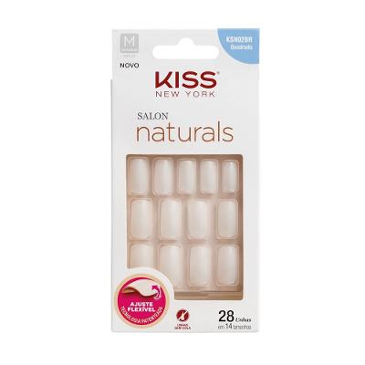 Unhas Postiças Kiss New York Kny Salon Natural Medio Quadradrada