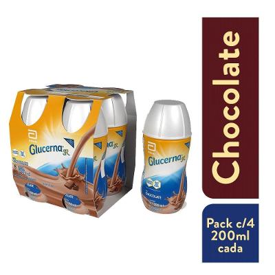 Pack Suplemento Nutricional Glucerna Sr Chocolate 200ml Com 4 Unidades