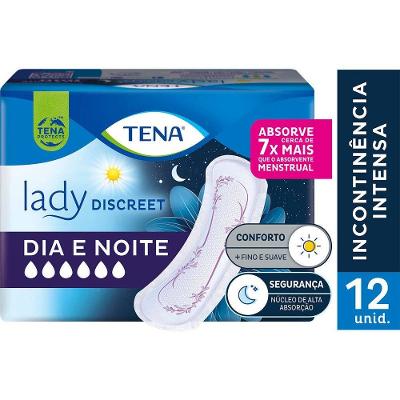 Absorvente Para Incontinência Urinária Tena Lady Discreet Dia E Noite 12 Unidades