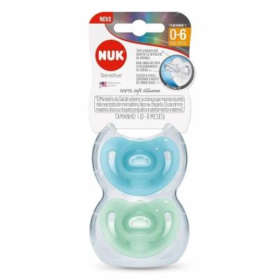 Chupeta Nuk Sensitive Azul 0 A 6 Meses Com 2 Unidades