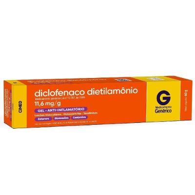 Diclofenaco Dietilamônio 11,6mg/g Gel 60g Cimed Genérico