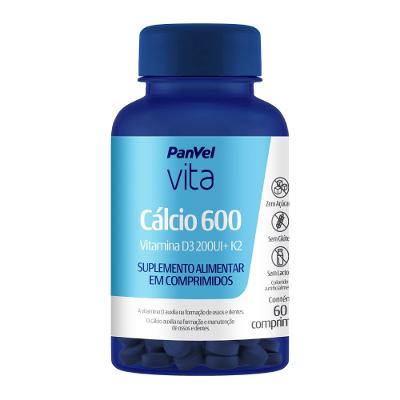 Cálcio 600 Vitamina D3 200ui + K2 Panvel Vita 60 Comprimidos