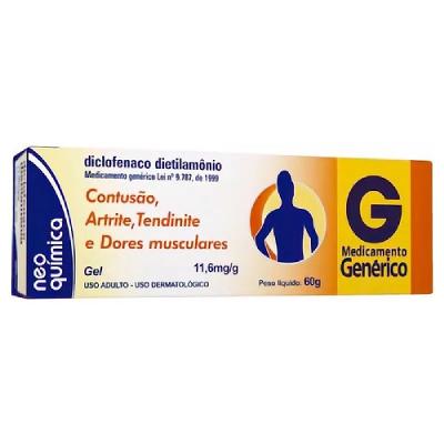 Diclofenaco Dietilamônio 11,6mg/g Gel 60g Neo Química Genérico P