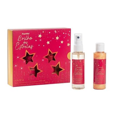 Kit Presente De Natal Panvel Brilho Das Estrelas - Spray Corporal 60ml + Gel Iluminador Corporal 60g
