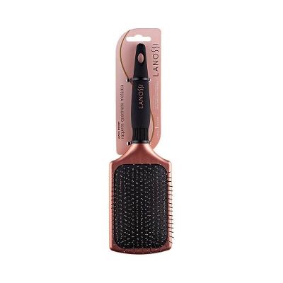 Escova De Cabelo Lanossi Metálica Raquete Quadrada Bronzer
