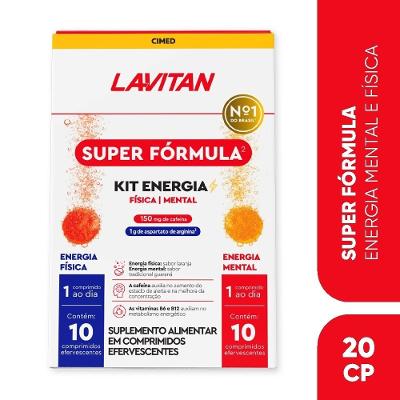 Kit Lavitan Super Fórmula Energia Física E Mental 20 Comprimidos Efervescentes