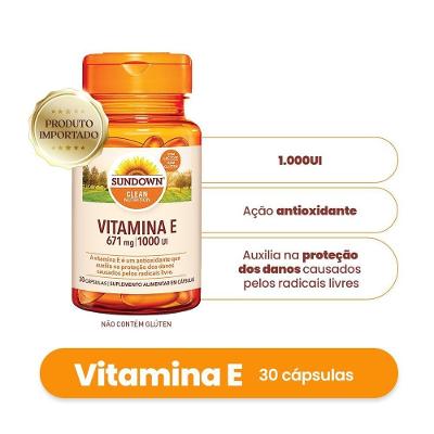 Suplemento Alimentar Sundown Vitamina E 1.000 Ui 30 Cápsulas