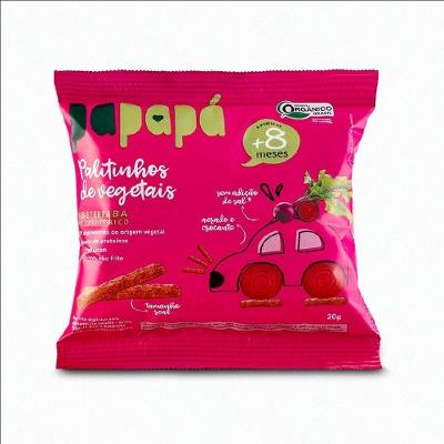 Palitinhos De Vegetais Orgânicos Papapá Sabor Beterraba 20g