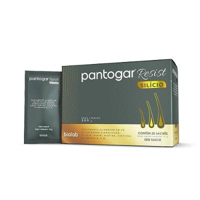 Suplemento Alimentar Pantogar Resist Em Pó Silicio Sem Sabor 30 Saches Com 10g Cada