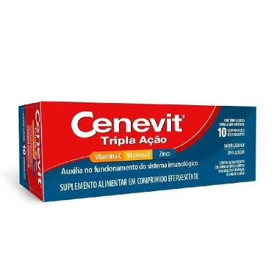 Cenevit Tripla Ação Laranja 10 Comprimidos Efervescentes