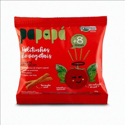 Palitinhos De Vegetais Orgânicos Papapá Sabor Tomate Manjericão 20g