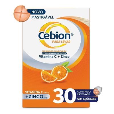 Cebion Para Levar Vitamina C +zinco 30 Comprimidos Mastigáveis